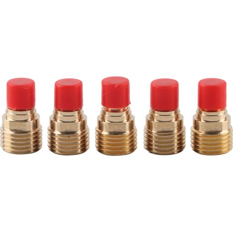 Juego de 5 abrazaderas para lentes de gas de 2,4 mm (3/32") 45V44 para antorcha de soldadura TIG WP-9/20/25 (1/5)