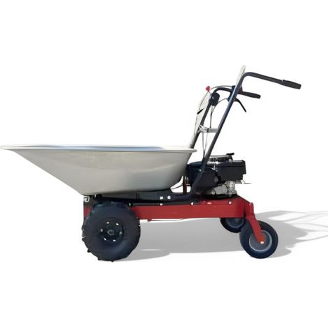 Motocarriola a scoppio 139 cc vasca zincata 110 lt con marcia manuale e retromarcia 102.6x72.6x28 cm (1/4)