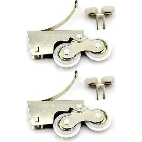 Silent Stainless Steel/Titanium Alloy Double Caster Pulley for Sliding Wardrobe Door (YQ-1038-Double-pair) (1/4)