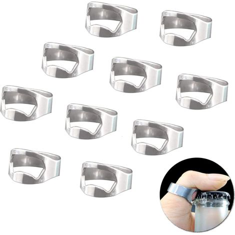 Stainless Steel Bottle Opener Rings Bottle Opener Rings Metal Bottle Opener Rings for Restaurant, Kitchen, Bar, Party, Soda, Wine, Cola, Beer Bottles, Juice Bottles, Milk Bottles 10pcs (1/5)