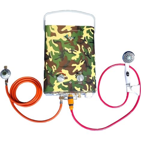 TTulpe Outdoor HD-6 P50 camo portable outdoor propane gas water heater, ErP/ low NOx (1/5)