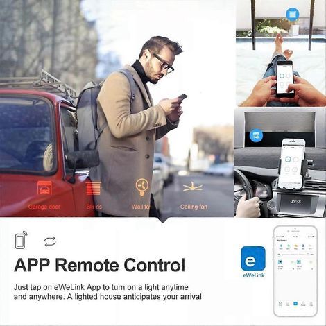 Interrupteur intelligent 4 canaux, relais à contact sec sans fil WiFi et Bluetooth, commande à distance par application, 85-250 V (1/5)