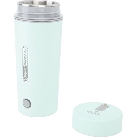 Bouilloire électrique à chauffage rapide, contrôle intelligent, protection anti-surchauffe, 350 ml, tasse chauffante isotherme portable pour voiture et voyage, vert clair, 24 V, 140 W (1/5)