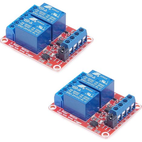 2-Kanal-DC-Relaismodul (24 V) – 2er-Pack – Optokoppler-Isolation – High/Low-Pegel-Triggerung – Für industrielle Automatisierung (1/5)