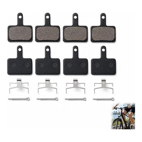 Plaquettes de Frein Vélo, Disque Semi-Métalliques, Patins VTT avec Ressorts et Goupilles, Compatible avec B01S M575 M525 M495 M486 M485 M446 M395 M375 M315 C501 T675 T615 (1/5)