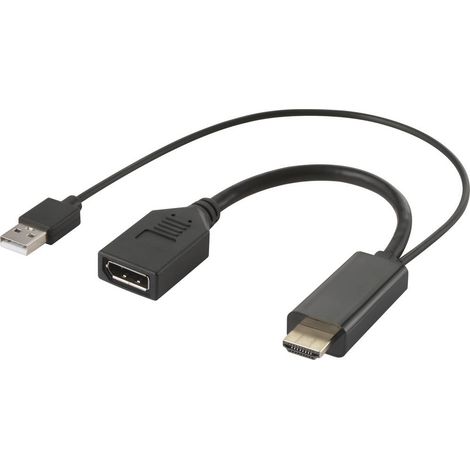 [GEBRAUCHT] B-Ware Renkforce Rf-4777274 HDMI Displayport Adapter Black 4K UHD 15cm