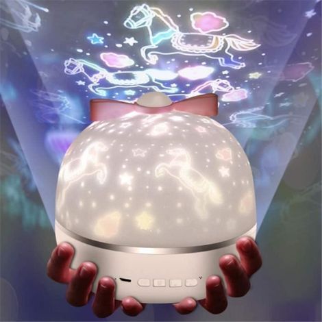 Veilleuse Projecteur Bébé - VOLY - Rotation 360° - Lumière étoilée - Musique - Rechargeable USB