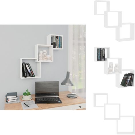 Étagères murales cubiques Blanc 68x15x68 cm Bois d'ingénierie - Etagere Murale - Etageres Murales - Etagere Cubique - Etageres Cubiques - Meuble Mural (1/5)