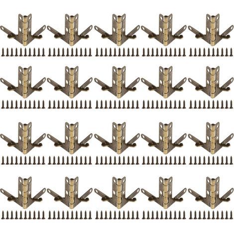 Bisagra de gato con resorte Ulisem 33x30 mm, bisagra pequeña de siete caracteres, 20 unidades por paquete (color bronce) (1/4)