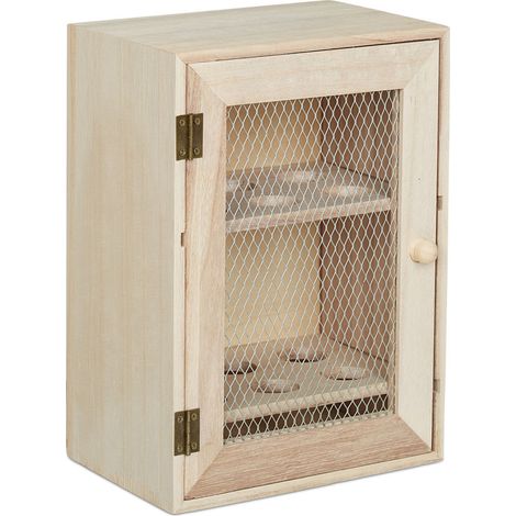 Armoire à oeufs décorative pratique cuisine 25 x 18 x 12 cm style rustique ambiance campagnarde en bois naturel (1/5)