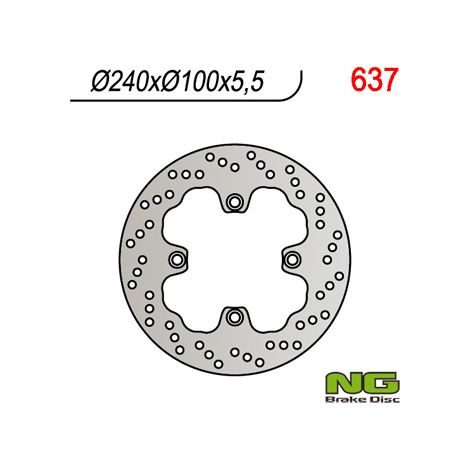 Disco freno posteriore NG Kawasaki ZZR 600/ZR7/ZR550 (240x100x5.5) 93-03