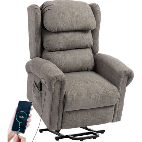 HOMCOM Power Lift Recliner Chair for Elderly with Remote Control, Dark Grey