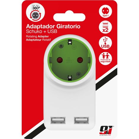 Orion91 360 rotating plug charger 2 fast usb mobile phones and schuko nine&one (1/5)