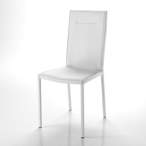 Set 2 sedie in pelle sintetica bianche cm. H.99 x L.44 x P.55