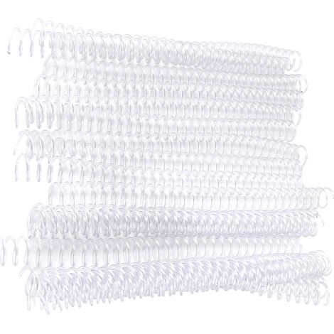 Lot de 20 anneaux de reliure en plastique transparents à 30 trous pour feuilles mobiles A4 (19 mm), 30 trous chacun. (1/5)