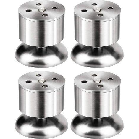 Pieds de meubles Lot de 4 pieds de meubles réglables en acier inoxydable (50 x 60 mm ) (1/5)