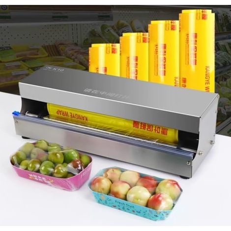 Distributeur Manuel de Film D’Emballage Alimentaire, Machine d’Emballage de Film Étirable, Adapté au Film Alimentaire de 25-45cm (10-18") de Largeur