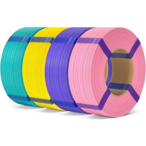 Filament PLA Basic Refill 1,75 mm Rose/Violet/Jaune/Vert Turquoise 4KG, Filament PLA 3D Sans Bobine Précision Dimensionnelle ±0,02 mm, Recharge Écologique pour Bobine Réutilisable (1/5)