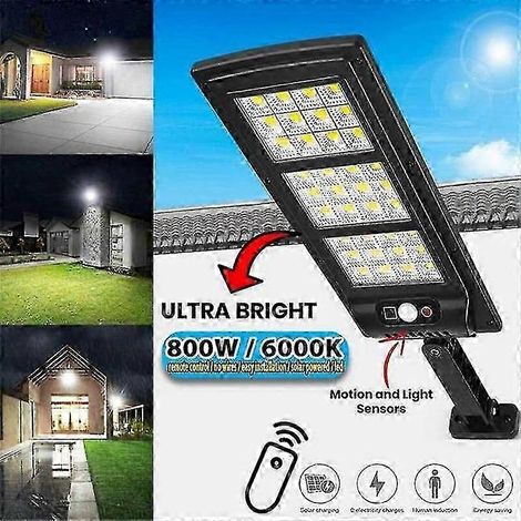 Lampe solaire LED 6000K pour éclairage public avec télécommande 3 fonctions détecteur de présence éclairage extérieur de haute qualité. (1/4)
