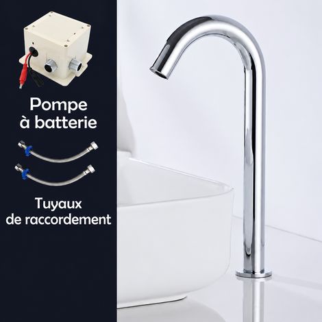 Robinet automatique infrarouge pour lavabo compatible 110 eau froide à piles, modèle de qualité. – Livraison gratuite
