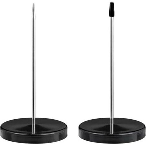 euluoziqing 2 Pieces Metal Note Holder, Index Card Holder, Memo Holder, Invoice Holder with Round Base, Ticket Holder for Restaurant, Kitchen, Office, Hotel (Black) (1/5)