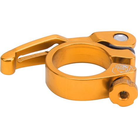Collier de selle en aluminium 31,8 mm, fixation rapide pour VTT et vélo de route, couleur dorée (1/5)