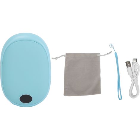 Chauffage mains électronique réglable avec écran LCD, portable rechargeable USB, mini chauffe-mains bleu pour l'hiver (1/5)