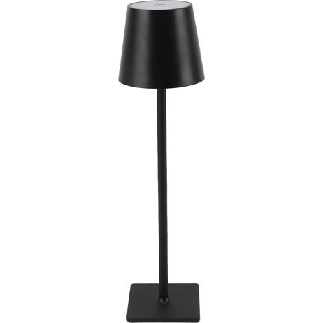 Lampe de table sans fil, 3 couleurs, intensité variable, batterie 2000 mAh, LED rechargeable minimaliste, idéale pour chambre ou salon, noire. (1/5)