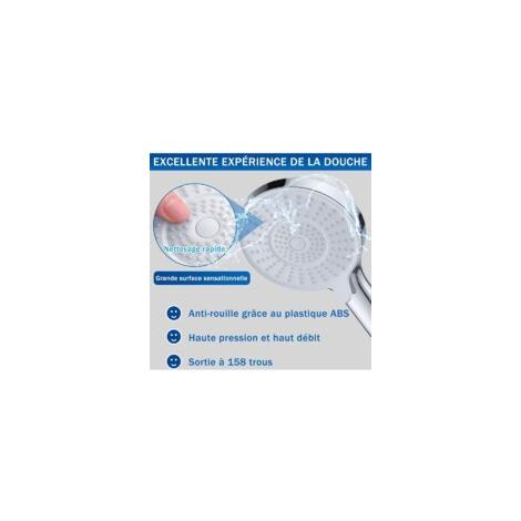 6-stufiges, druckgefiltertes Duschset, bestehend aus Handbrause, Schlauch und Brausearm, geeignet für hartes Wasser - Crezuo (1/3)
