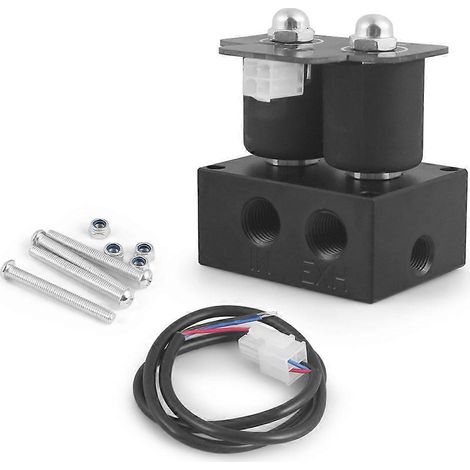 Ensemble de vannes solénoïdes universelles 12 V pour suspension pneumatique, collecteur de vannes, amortisseur pneumatique (0-200 psi) (1/5)