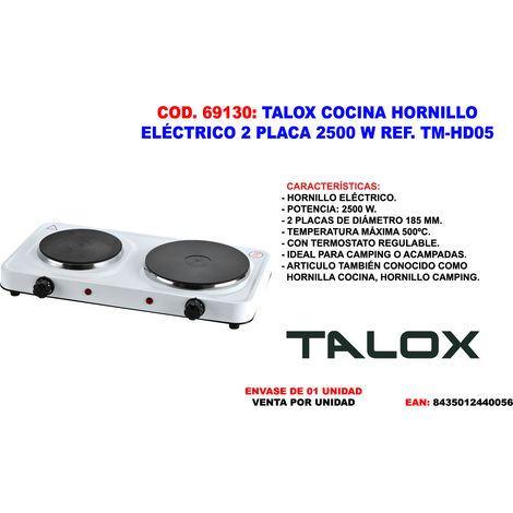Fornello elettrico TALOX a 2 piastre 2500 W TM-HD05