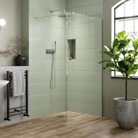 Signature Icon Chrome Wet Room Screen 1000mm Wide - 8mm Glass (1/5)