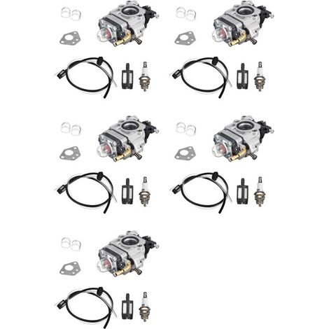 Adecuado para carburadores de motocicletas de 5 velocidades, carburadores de dos tiempos de 15 mm, compatible con cortacéspedes, vehículos todo terreno y motocicletas de 43 cc, 47 cc, 49 cc, 50 cc y 5 (1/3)