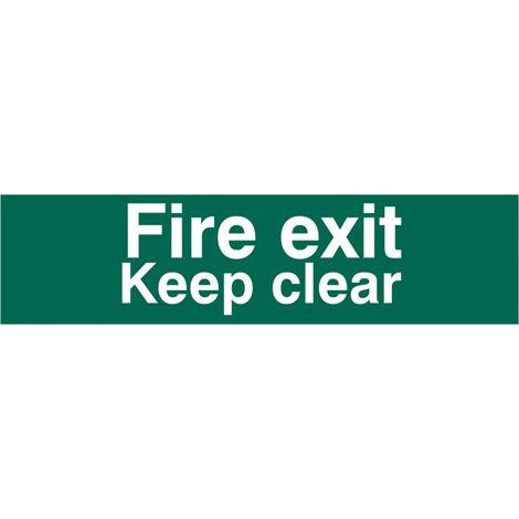 Scan 5206 Fire Exit Keep Clear Text Only - PVC 200 x 50mm SCA5206