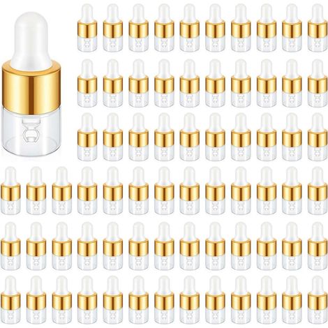 200 Pièces Mini Flacon Compte-Gouttes en Verre en Vrac Flacons Compte-Gouttes D' Transparents Petits Récipients D'Échantillon en Verre 1 Ml