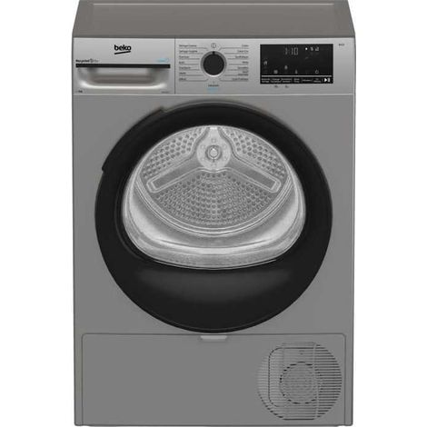 Beko – Sèche-linge pompe à chaleur 8 kg – Technologie SteamCure – Double filtre à peluches – Afficheur digital – L60cm – Silver