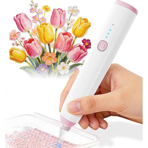 Penna elettrica per diamond painting, penna a vuoto senza fili per diamond painting, ricaricabile, silenziosa e pratica, strumento ideale per diamond painting e hobby. (1/5)