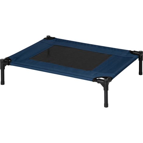 PawHut Erhöhtes Hunde- und Katzenbett, Sofa mit Beinen, mikroperforiertes Oxford-Textilene-Gewebe, 76 x 61 x 18 cm, Marineblau und Schwarz