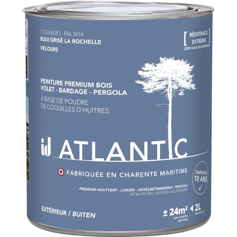 Peinture bois extérieurs - RAL 5014 Bleu grisé La Rochelle - 2L - ATLANTIC (1/3)