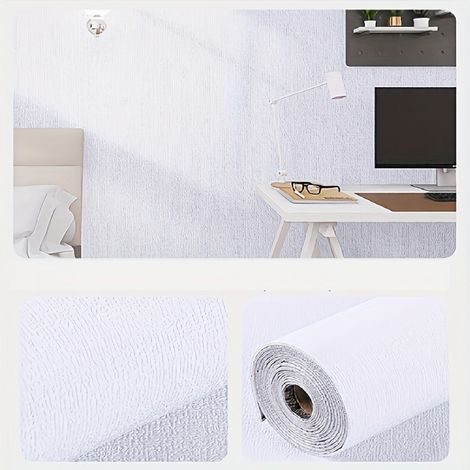 rouleau de papier peint autocollant 3D épais à décoller et à coller imperméable et amovible adapté au salon à la cuisine et à la Blanc (1/4)