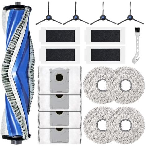 Ersatzteile für ECOVACS DEEBOT T30C Pro Omni Staubsauger: 1 Hauptbürste, 4 Wischmops, 4 Ersatzfilter, 4 Staubbeutel, 4 Seitenbürsten (Nicht kompatibel mit T30) (1/5)
