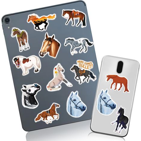 Sticker Cheval - Vinyle Étanche - 50 Pièces - Pour Ordinateur Portable, Valise, Casque, Skateboard, Vélo - Enfant Adolescent (1/5)
