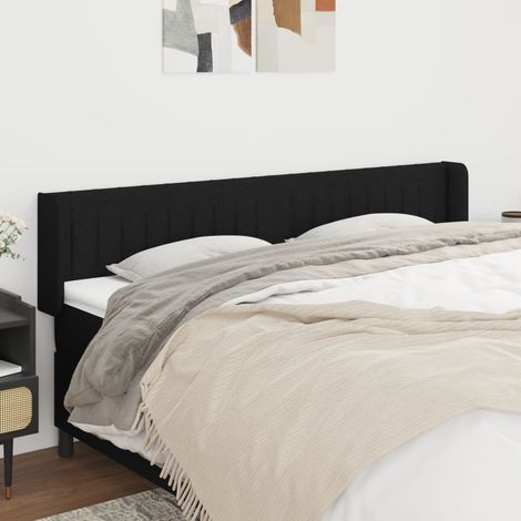 Kopfteil mit Ohren Schwarz 163x16x78/88 cm Stoff (1/5)