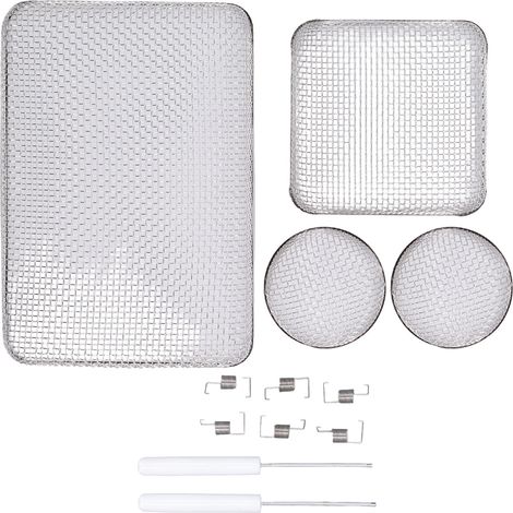 Panneau grillagé RV en acier inoxydable, couvercle d'aération pour four, écran anti-insectes volants, kit avec attaches à ressort