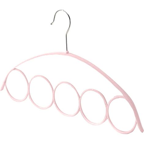 Porte-écharpes 5 anneaux plastique rose, cercle créatif, pour écharpes/cravates, taille unique