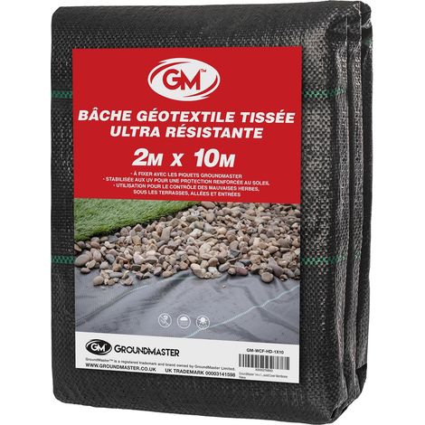 Bâche Protection Sol et Jardin (2m x 10m) GROUNDMASTER™ - Toile Géotextile Anti Mauvaises Herbes Anti UV Robuste Perméable (1/5)