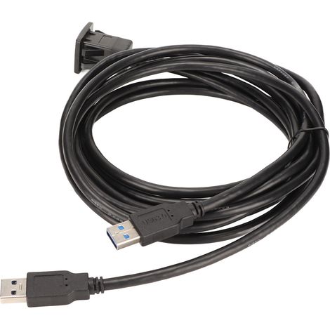 Câble double USB 3.0 pour voiture et bateau, 5 Gbps, montage tableau de bord, 2 mètres, plug-and-play (1/5)