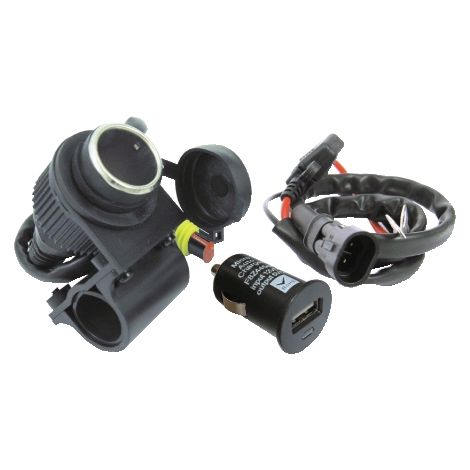 PRESA ACCENDISIGARI CON PRESA USB per MANUBRIO MOTO