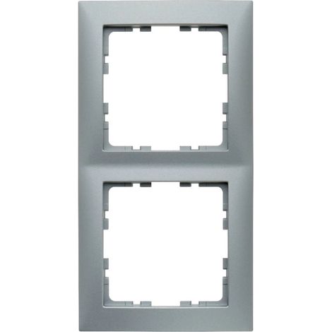 Cornice per meccanismo a 2 elementi della serie “Berker S1” IP20 80,5x151,5x9,5mm colore alluminio opaco (1/2)