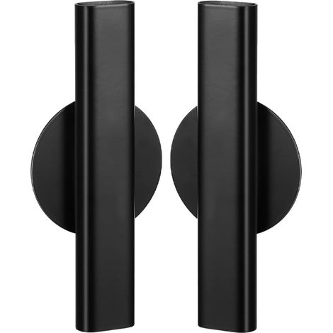Lot de 2 petits vases muraux décoratifs en métal noir, design classique (1/5)